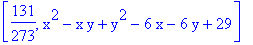 [131/273, x^2-x*y+y^2-6*x-6*y+29]